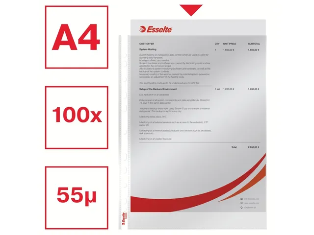 Showtas Esselte 56066 standaard A4 PP 0.06mm 11-gaats