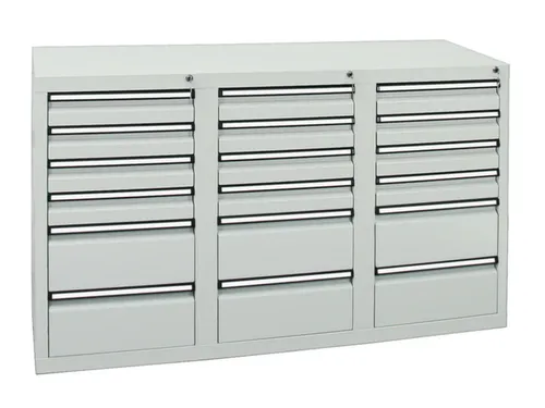 ladekast,HxBxD 900x1500x500mm,18lade(n),centr. vergrendeling