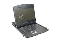 19 inch LCD KVM-console, 1-poorts VGA, Amerikaans toetsenbord Zwart