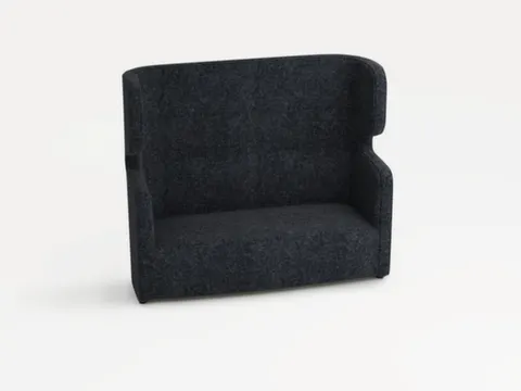 sofa,2-zits,geluidabsorberend,stof donkergrijs,HxBxD 1330x1570x760mm