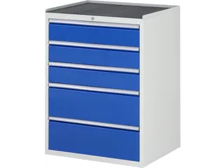 ladekast 1035x770x650mm 5laden cilinderslot RAL7035 RAL5010 metaal - 1