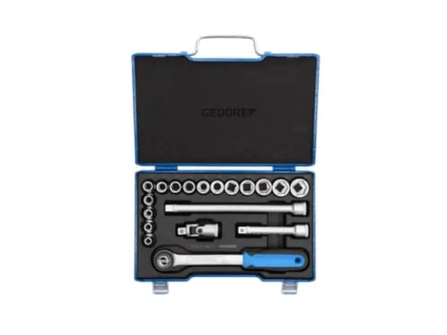 19 JMU-3 Dopsleutelset 1/2 inch,19-delig,zeskant,8-24mm