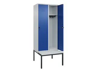 locker met bank,HxBxD 2120x800x815mm,2vak,vak B 400mm,draaigrendel - 2