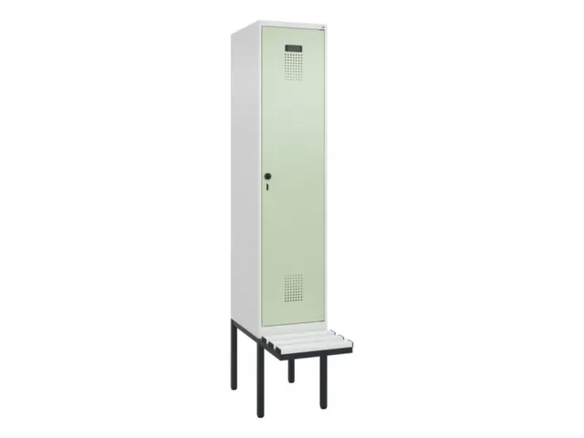 locker met bank,voor scheiding van kleding,HxBxD 2120x400x815mm,1vak