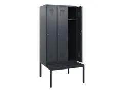 locker met bank,HxBxD 1950x900x815mm,3vak,vak B 300mm,cilinderslot