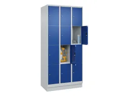 lockerkast,HxBxD 1950x900x500mm,3x4vakken,vak B 300mm,cil.-slot,sokkel