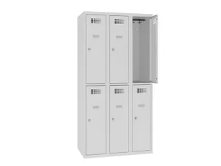 Dubbeldekse lockerkast,HxBxD 1800x900x500mm,3x2vak.,draaigrendel - 1