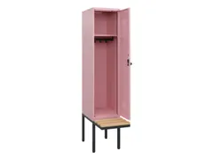 locker met bank,HxBxD 1950x400x815mm,1vak,vak B 400mm,draaigrendel