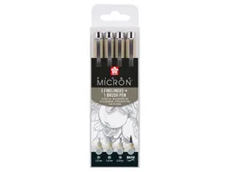 Fineliner Sakura Pigma Micron lichtgrijs set 4 maten
