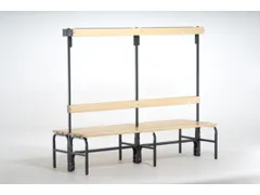 banc double HxLxP 1670x2000x725mm barrettes en bois RAL7016