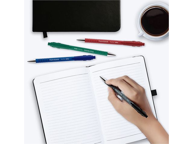 PaperMate FlexGrip Ultra Ballpoint Pen 0.5 mm Black Non Refillable Pac –  BusinessSupportServices