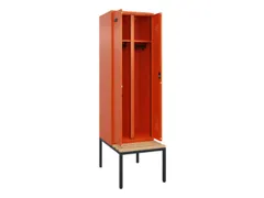 locker met bank,voor scheiding van kleding,HxBxD 2120x600x815mm,2vak