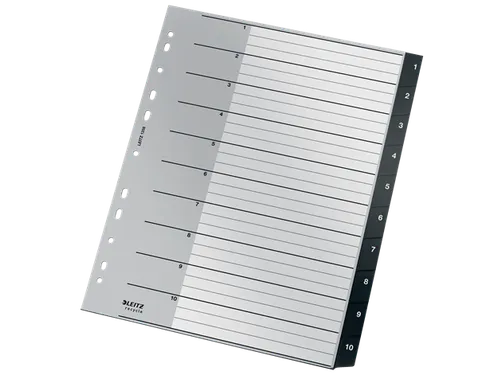 Tabblad Leitz Recycle A4 11-gaats 1-10 extra breed PP