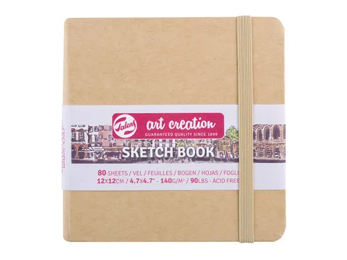 Schetsboek Talens Art Creation 80 witte vellen 140gr 120x120mm kraft