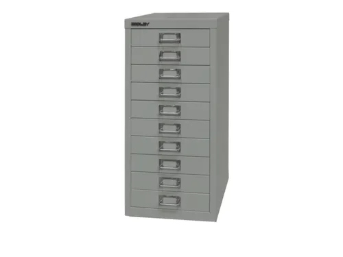 kantoor-ladekast HxBxD 590x278x380mm 10 laden romp lichtgrijs staal