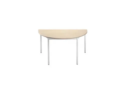 Tafel Halfrond 140x70 Cm Frame Aluminium Blad Esdoorn