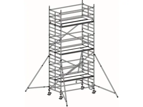 rolsteiger,reik H 7,4m,steiger H 6,64m,3platform(s),m. luik