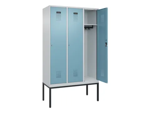 locker,HxBxD 2120x1200x500mm,3vak,vak B 400mm,cil.-slot,voetonderstel