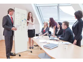 Dubbelzijdig Whiteboard 180x75cm Mobiel Emaille wit profiel - 6