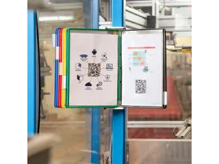 Zichtpanelensysteem Tarifold Wandelement Grijs metaal A4 met 10 tassen - 7