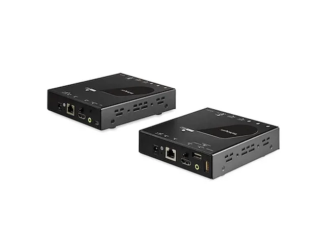 HDMI KVM Extender over IP, 4K 30Hz HDMI 2.0 & USB over IP LAN of CAT5e