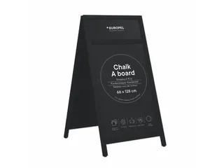 Europel Krijtstoepbord met Topbord 660 x 1280 mm Zwart - 9