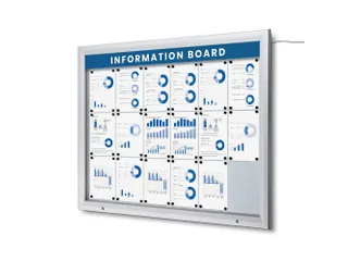 Outdoor mededelingenbord 18x A4 met logopaneel LED verlicht - 5