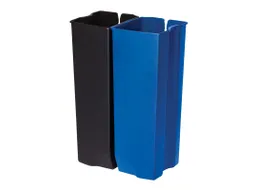Recycling Binnenbakken 2x15 Liter Blauw Zwart Kunststof Front Step