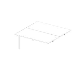 aanbouwtafel,v. benchtafel m. 4-voet,HxBxD 730x1600x1600mm,blad wit - 1