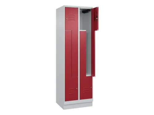 Z-garderobekast,HxBxD 1950x600x500mm,vak B 150/300mm,cil.-slot,sokkel