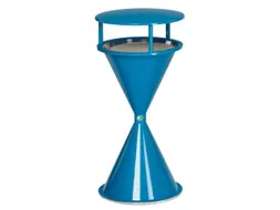 Staande Asbak Met Overkapping Ronde Voet Licht Blauw