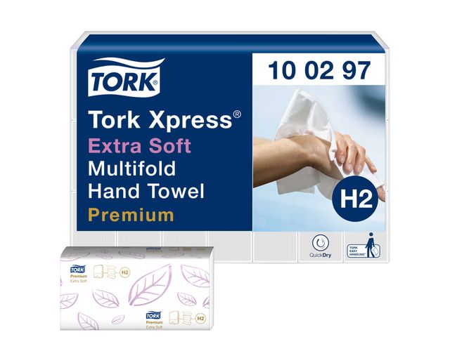 Handdoek Tork Premium 100297 2-laags Zigzag H2 21x100 Stuks | KantineSupplies.nl