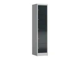 Lockerkast 1800x415x500mm 1x5 vakken cilinderslot, sokkel, RAL7016