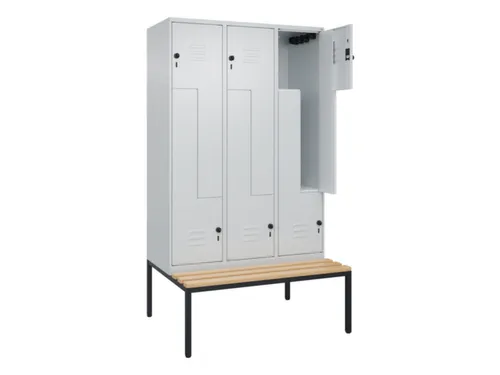 Z-garderobekast,HxBxD 2120x1200x815mm,6vak,vak B 400mm,draaigrendel