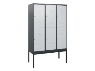 dubbeldekse locker,HxBxD 1950x1200x500mm,3x2vak.,vak B 400mm,cil.-slot - 1