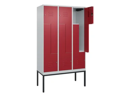 Z-garderobekast,HxBxD 2120x1200x500mm,vak B 200/400mm,cil.-slot