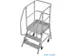 bordestrap,verrijdbaar,bordes H 0,75m,3treden,aluminium,4zwenkwielen