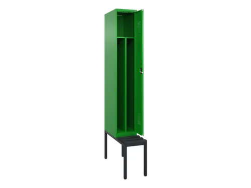 locker met bank,voor scheiding van kleding,HxBxD 2120x300x815mm,1vak