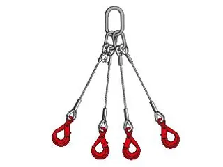 Staaldraadstroppen 4strengen 4.2t 0-45° Kabel Ø 14mm Veiligheidshaak - 3