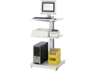 pc-station,HxBxD 1140x650x650mm,3legb.,niveaus lichtgrijs - 3
