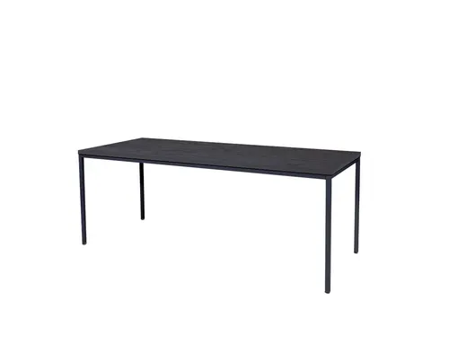 Domino Basic Tafel Vaste Hoogte 200x80 houtprint schaduw zwart 4-poots