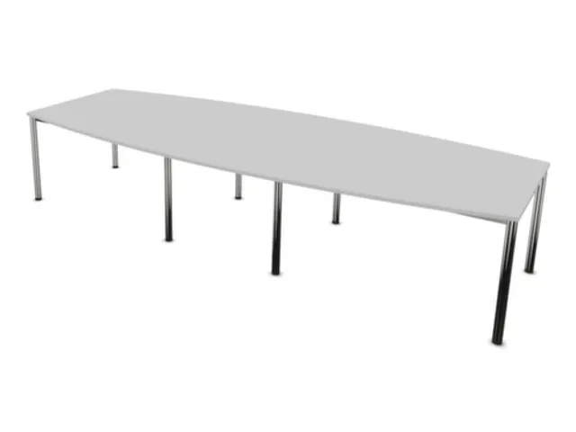 vergadertafel,HxBxD 740x3600x1400mm,vatvormig,MP-lichtgrijs