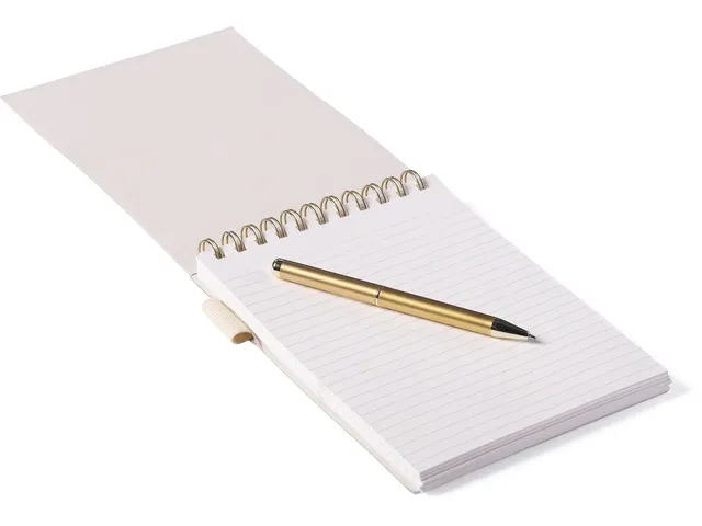 Bloc-notes spirale avec stylo Ivory ligné 15x22cm