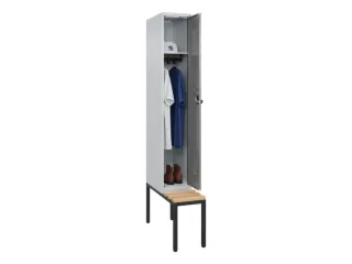 locker met bank,HxBxD 2120x300x815mm,1vak,vak B 300mm,draaigrendel - 1