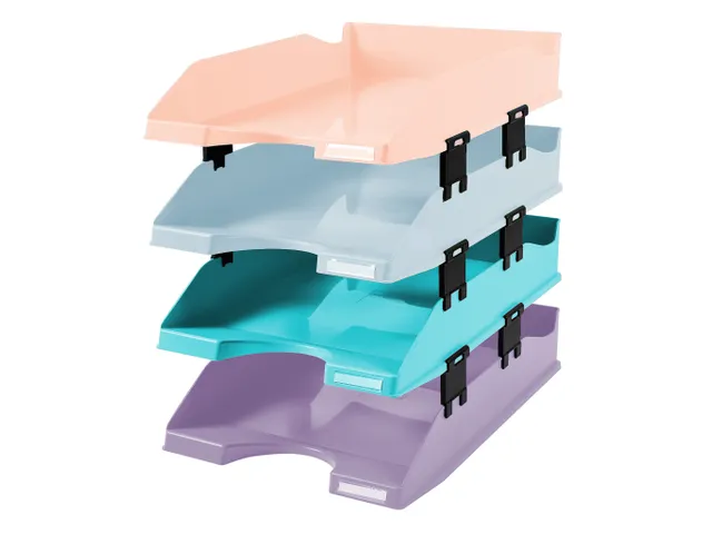 Set 4 brievenbakken COMBO pastelkleuren