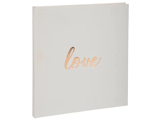Livre d'or 140 pages tranche or - Format 21x19cm - LOVE Blanc - Blanc