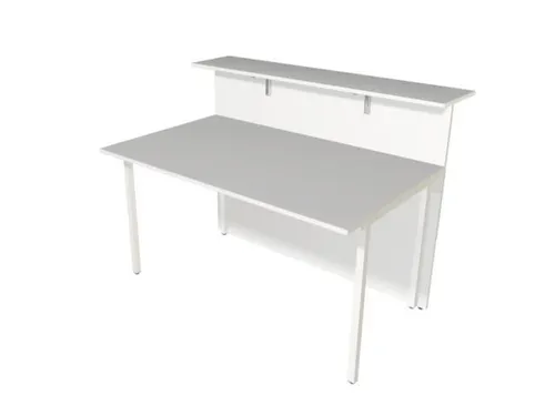 Balie Aanbouwelement bxd 1350x1015mm Recht Glazen Front wit