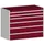 ladekast HxBxD 1000x1300x650mm 6laden romp RAL7035 front RAL3004
