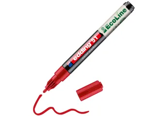Paintmarker edding 51 EcoLine op waterbasis 1-2mm rood - 3