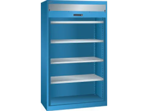 zwaarlast-roldeurkast,HxBxD 1950x1100x641mm,4xStalen bodem,lak RAL5012